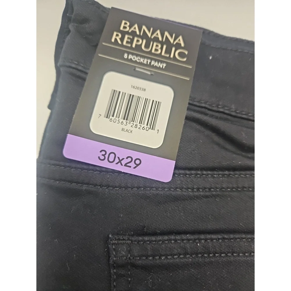 Banana Republic Men's Five Pocket Pant Slim Fit Stretch Fabric Black 30x29 NWT‎
